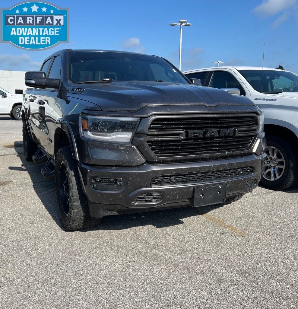 2022 RAM 1500 Laramie in Charcoal — front three-quarter view