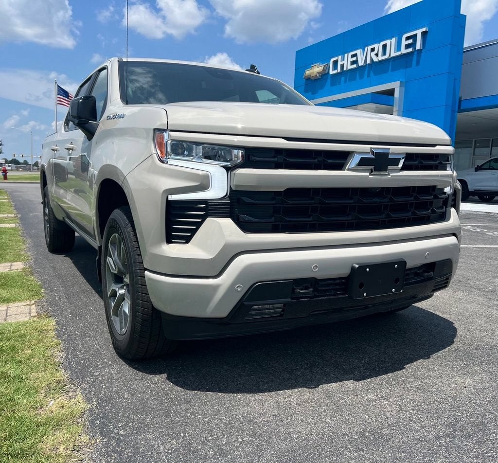 2026 Chevrolet Silverado 1500 RST in White Sands — front three-quarter view