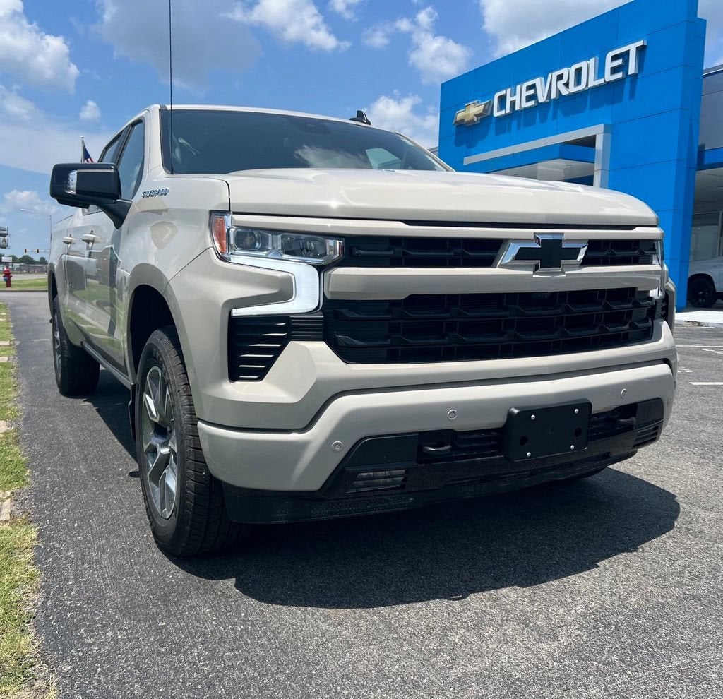 2026 Chevrolet Silverado 1500 RST in White Sands — front three-quarter view