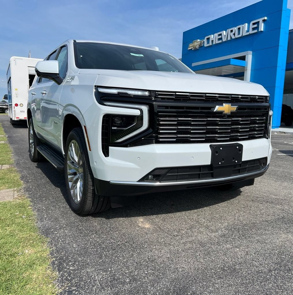 2026 Chevrolet Tahoe High Country in Polar White Tricoat — front three-quarter view