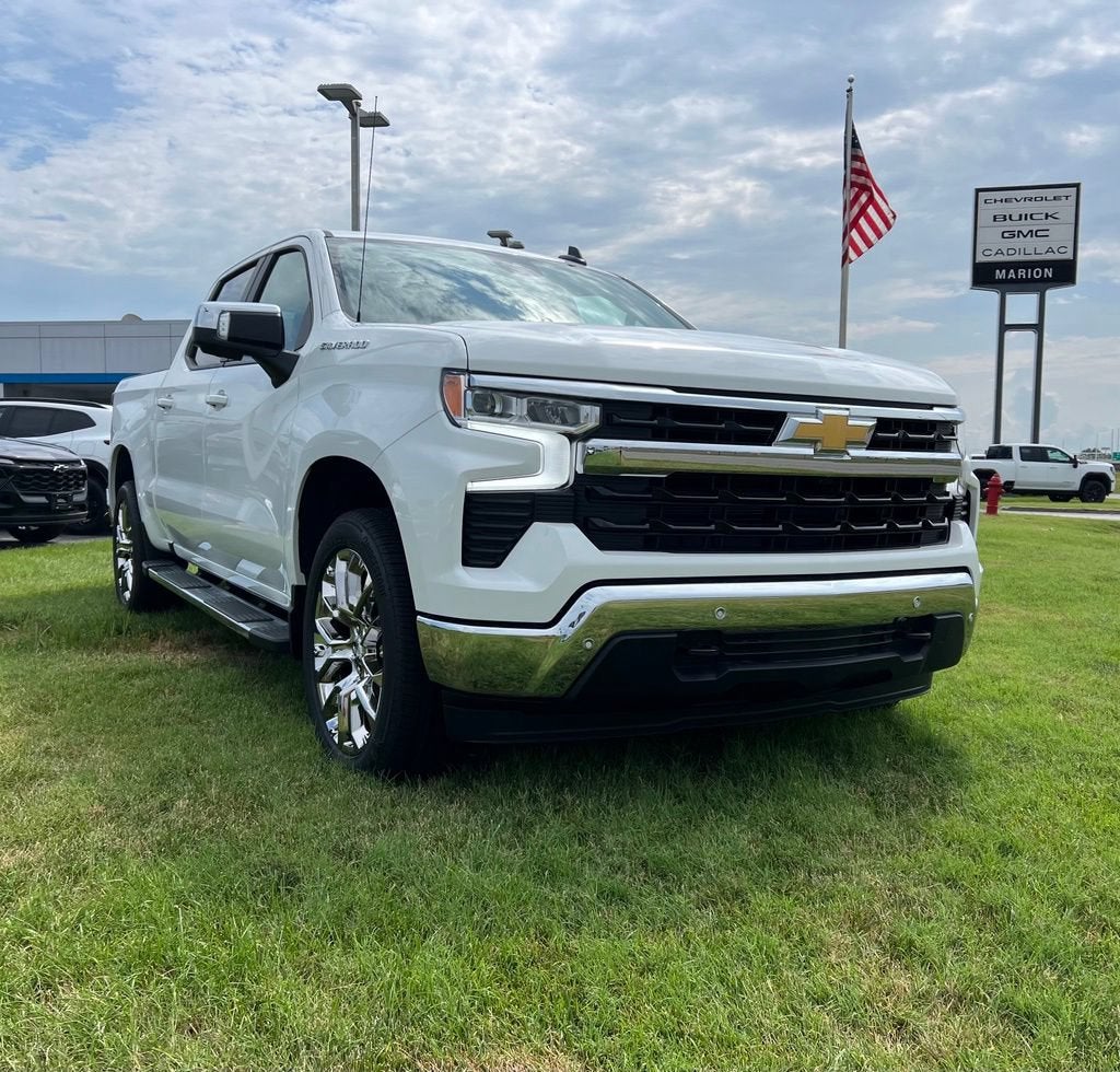 2026 Chevrolet Silverado 1500 LT in Summit White — front three-quarter view