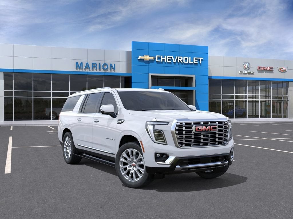 2026 GMC Yukon XL Denali in Summit White — front three-quarter view