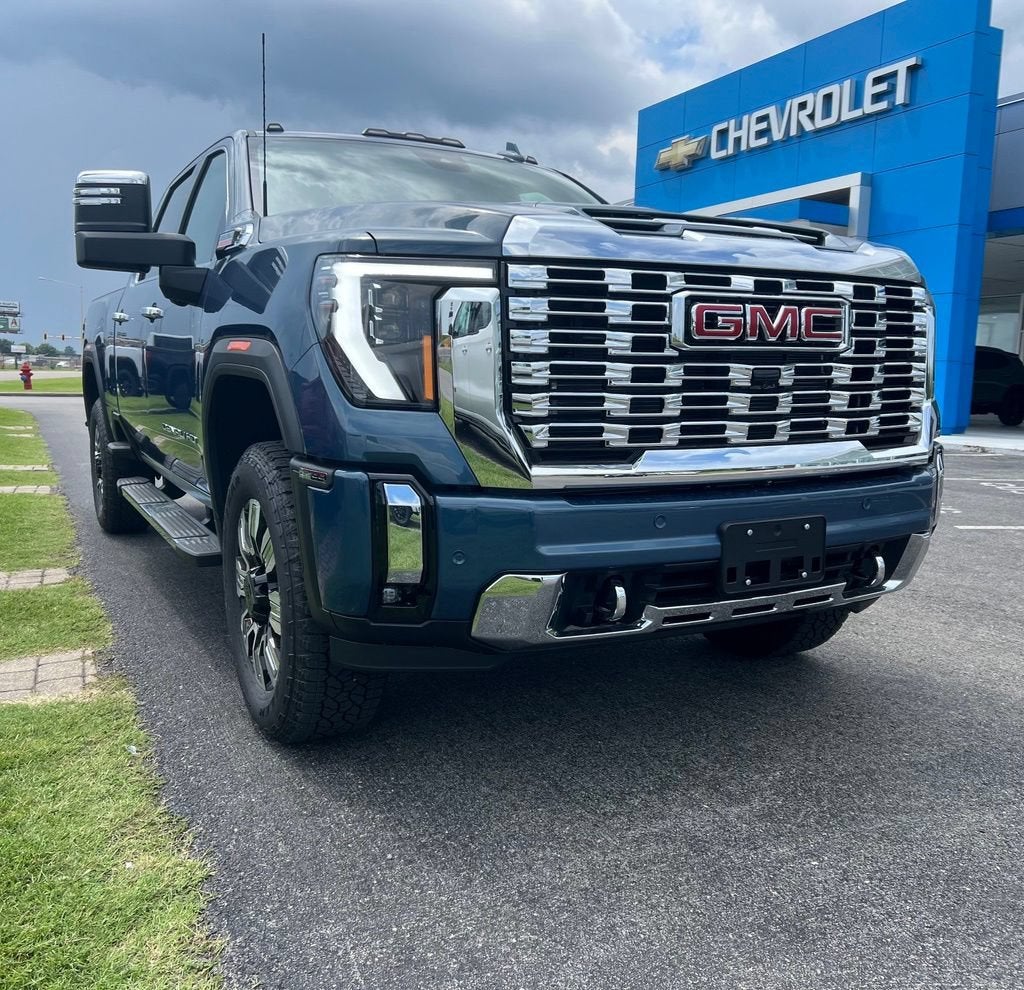 2026 GMC Sierra 2500 HD Denali in Downpour Metallic — front three-quarter view