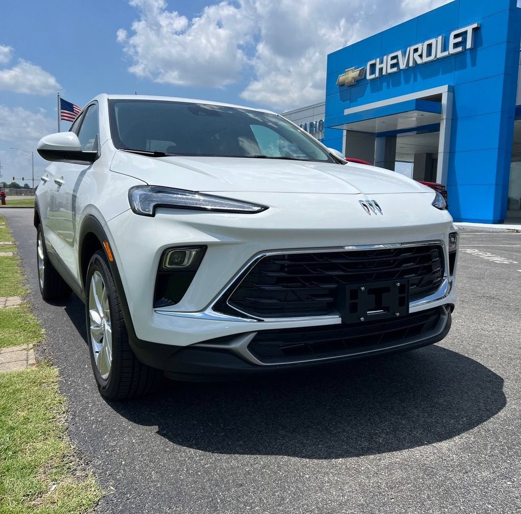 2026 Buick Encore GX Preferred in Summit White — front three-quarter view