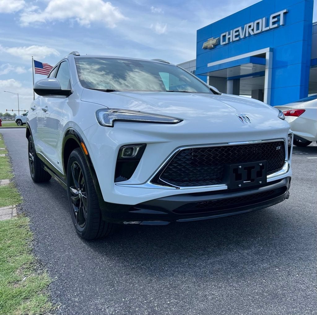 2026 Buick Encore GX Sport Touring in Summit White — front three-quarter view